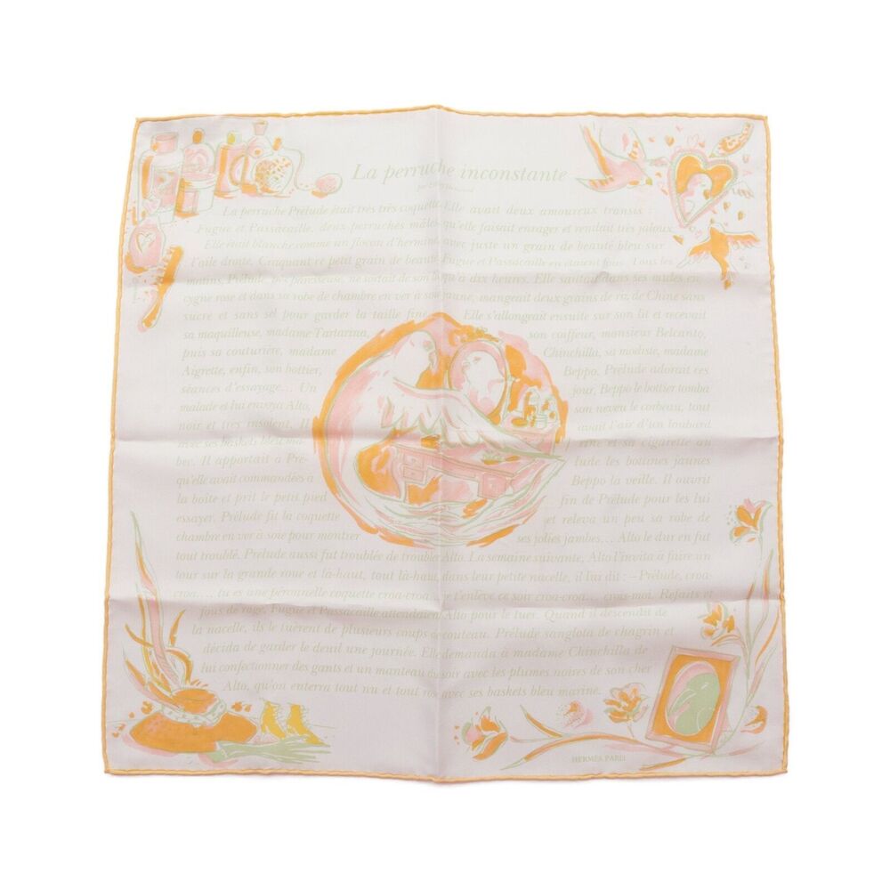 Hermes Scarf Silk Petit carres La Perruche inconstante with Box
